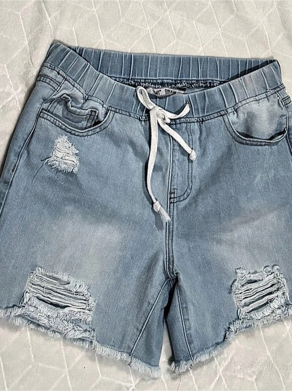 YMI Dream Jean Jogger Shorts Women's Distressed Denim Medium